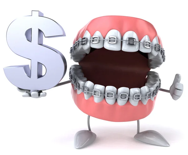 Dolar işareti olan dişler — Stok fotoğraf
