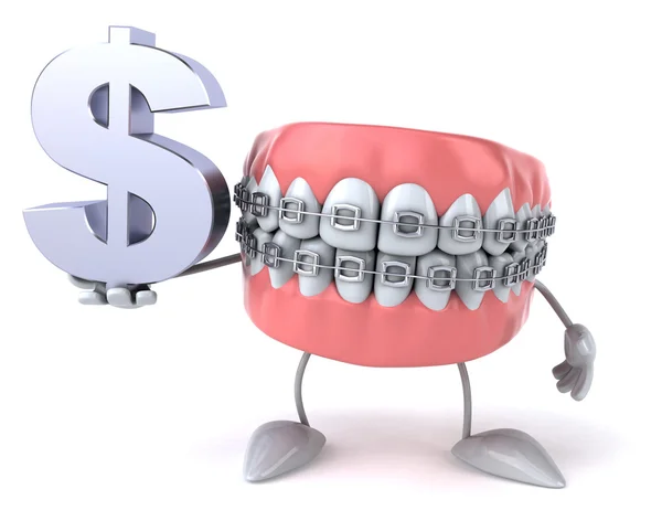 Зубы со знаком доллара — стоковое фото
