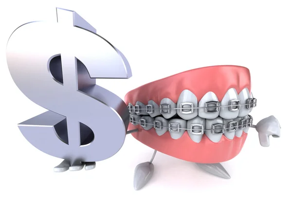 Denti con segno di dollaro — Foto Stock