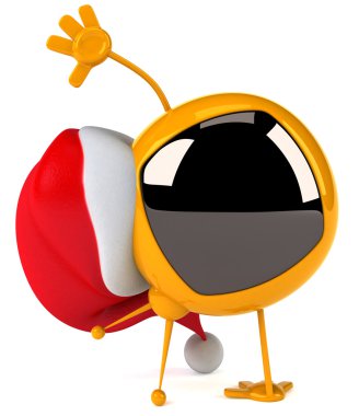 Noel şapka ile televizyon