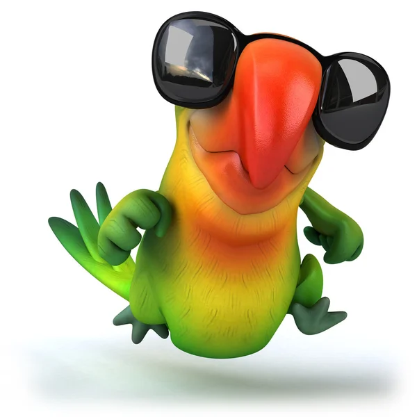 Parrot with sunglasses — Stock Photo, Image