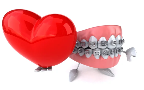 Teeth with heart — Stock Photo, Image