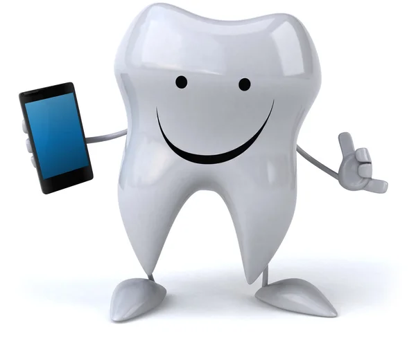 Tooth met telefoon — Stockfoto