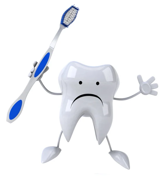 Dente con spazzolino da denti — Foto Stock
