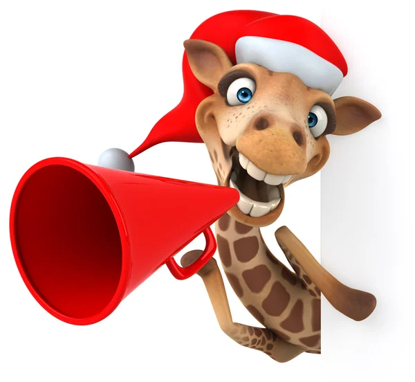 Giraff med jul hatt — Stockfoto