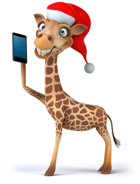 Giraffa con telefono — Foto Stock