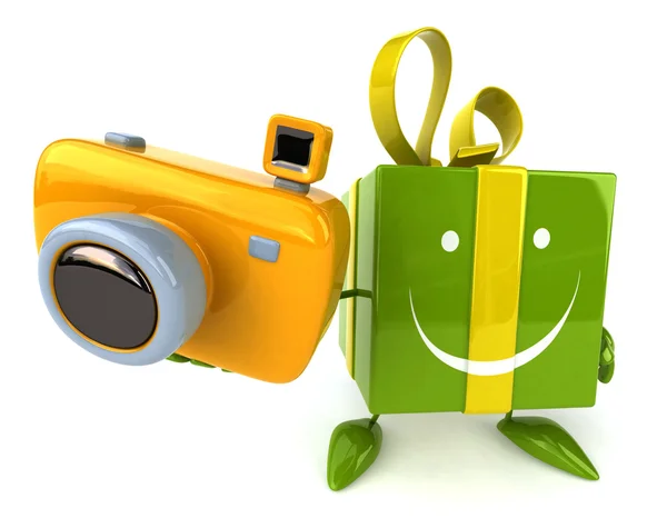 Gift with camera — Stock Photo, Image