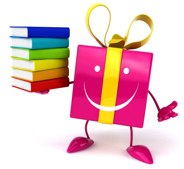 Cadeau met boeken — Stockfoto