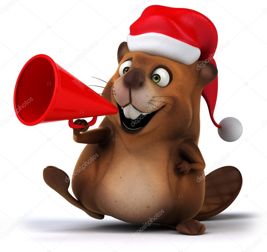 Beaver with megaphone