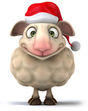 Noel şapka ile koyun