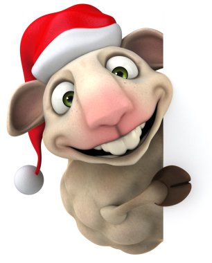 Noel şapka ile koyun