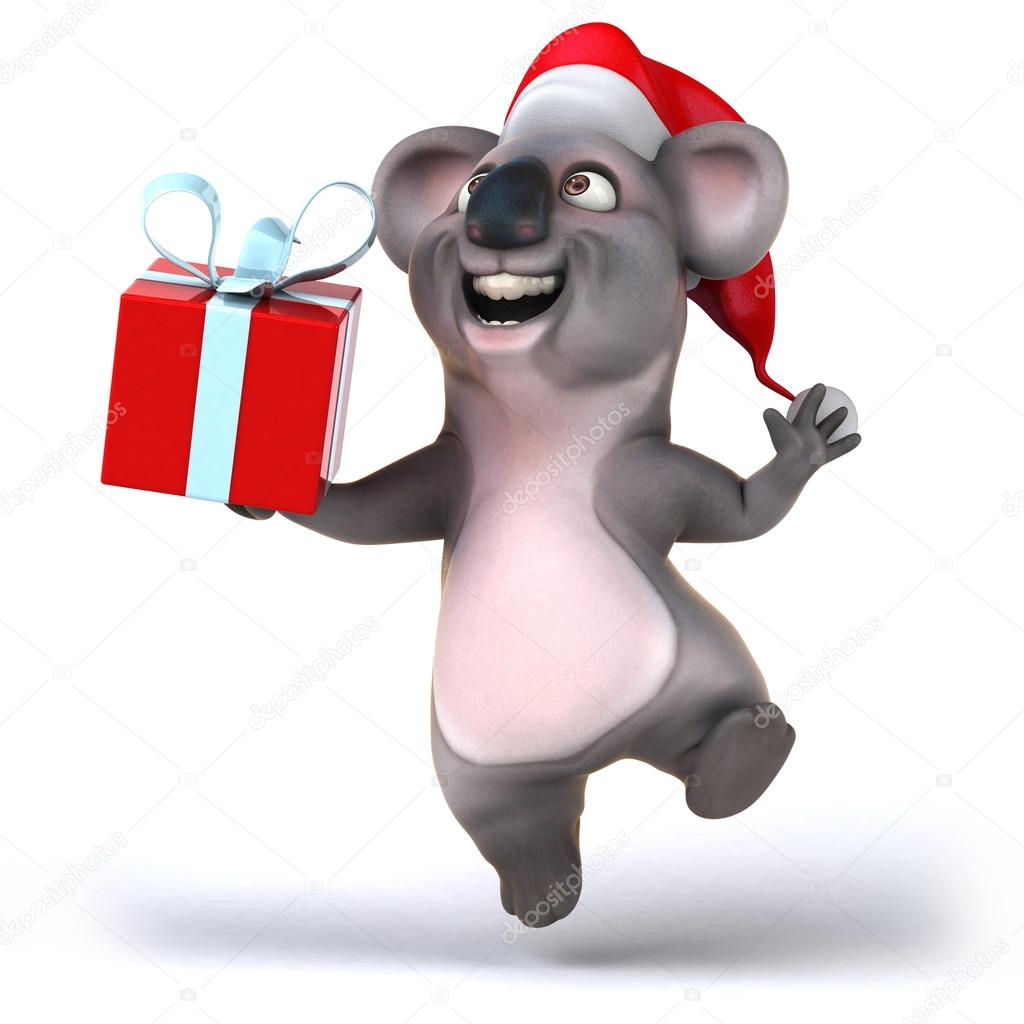 Koala with gift