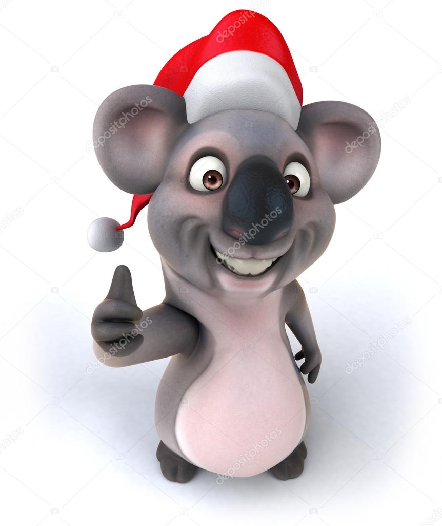 Koala with christmas hat