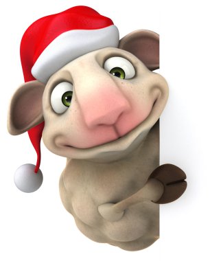 Noel şapka ile koyun