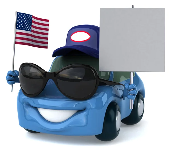 Car with USA flag — Stock Photo, Image