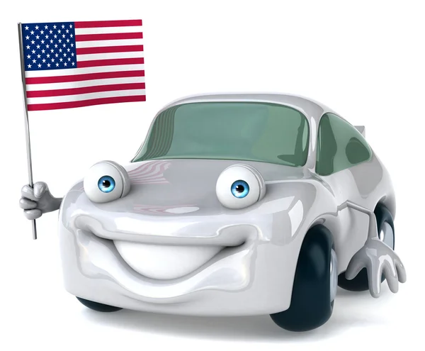 Car with USA flag — Stock Photo, Image