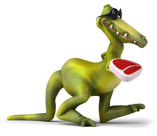 Dinosaurio con filete —  Fotos de Stock