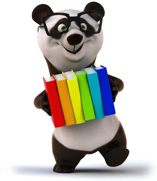 Panda com livros — Fotografia de Stock