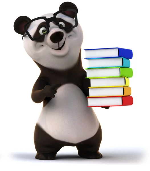 Panda con libros — Stockfoto