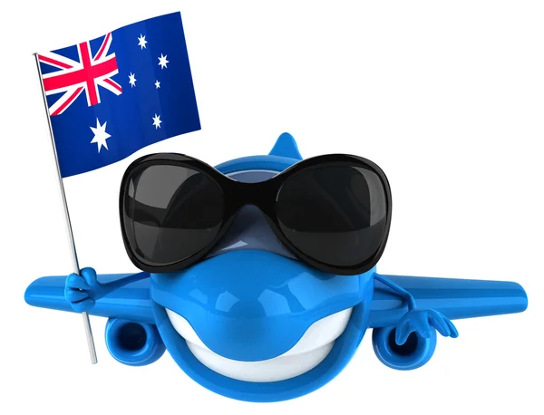 Plane with australia flag — Stock Photo, Image