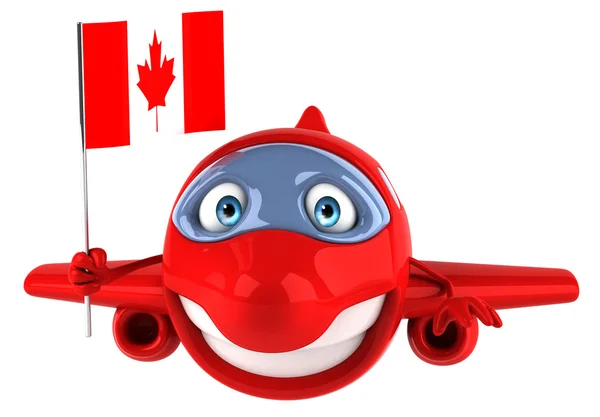 Vliegtuig met vlag van canada — Stockfoto