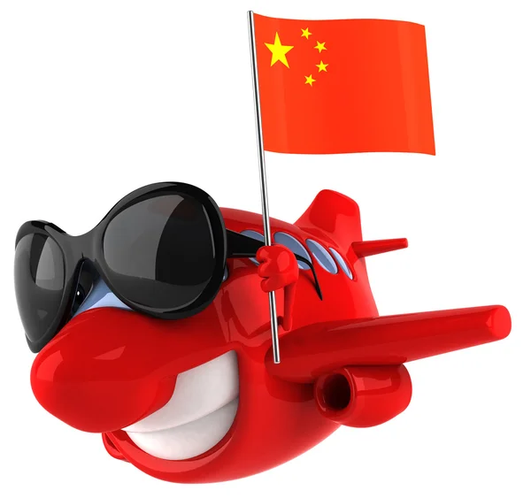 Avión con bandera de China — Foto de Stock