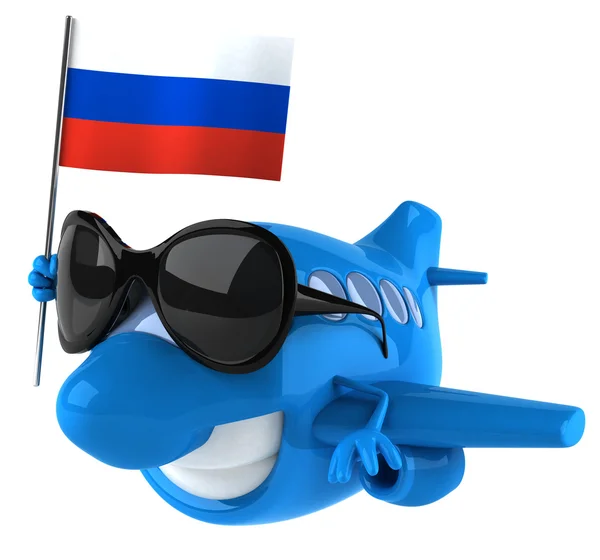 Plane with flag of russia — Stock Photo, Image