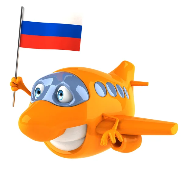 Plane with flag of russia — Stock Photo, Image