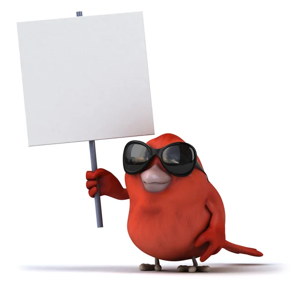 Bird with board — Stock Photo, Image