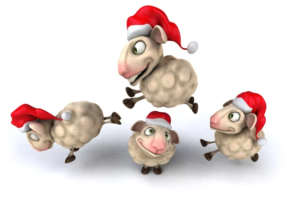 Christmas sheep jumping — Stock Photo, Image