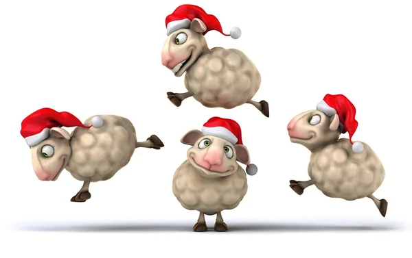 Christmas sheep jumping — Stock Photo, Image