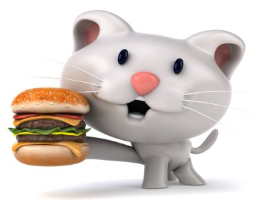 hamburger ile kedi