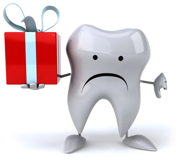 Tooth with gift — Stock Photo, Image