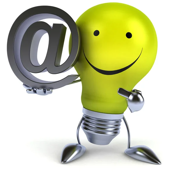 Light bulb with email — Stock Photo, Image