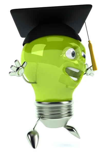 Light bulb with Grad hat — Stock Photo, Image