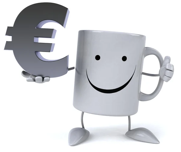 Taza con signo de euro — Foto de Stock