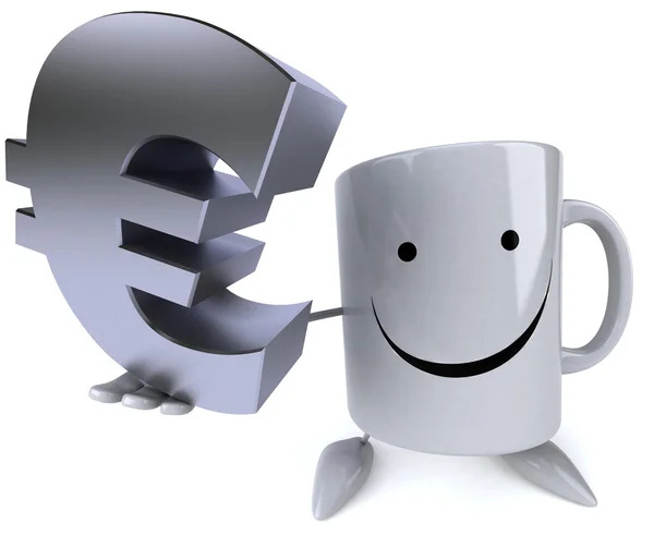 Mug with euro sign — Stock Photo, Image