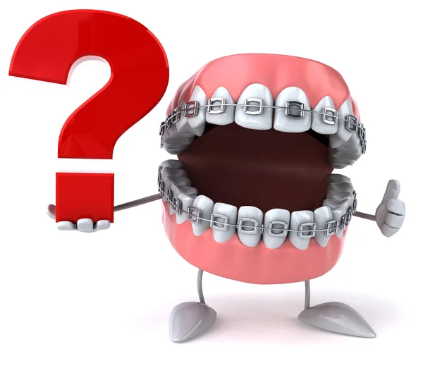 Teeth with question sign — Stock Photo, Image