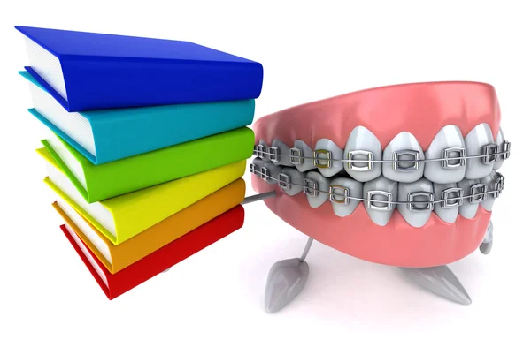 Denti con libri — Foto Stock