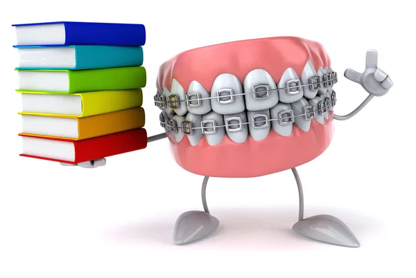 Dientes con libros — Foto de Stock