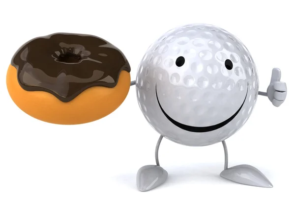 Golf ball met donut — Stockfoto