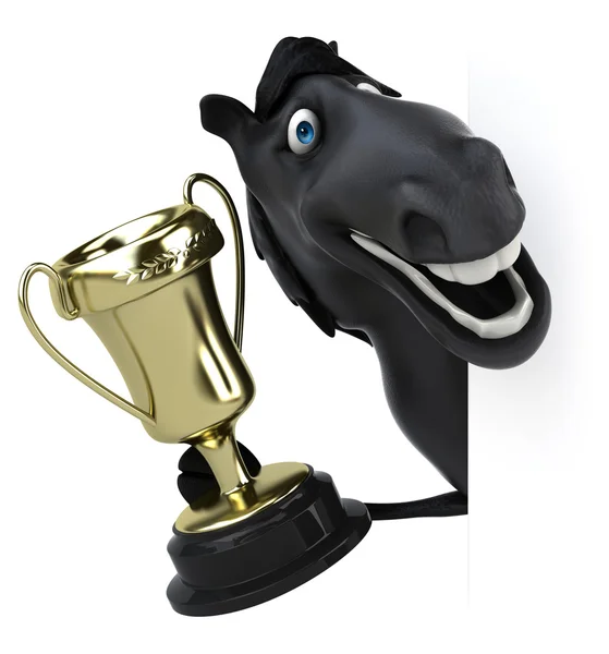 Horse with cup — Stock Photo, Image