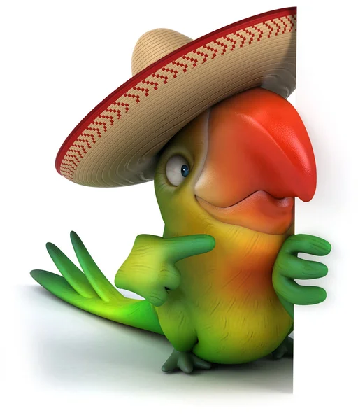 Papagei im Sombrero — Stockfoto