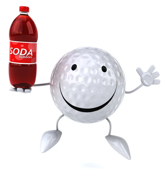 Balle de golf avec soda — Photo