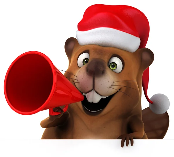 Beaver met megafoon — Stockfoto
