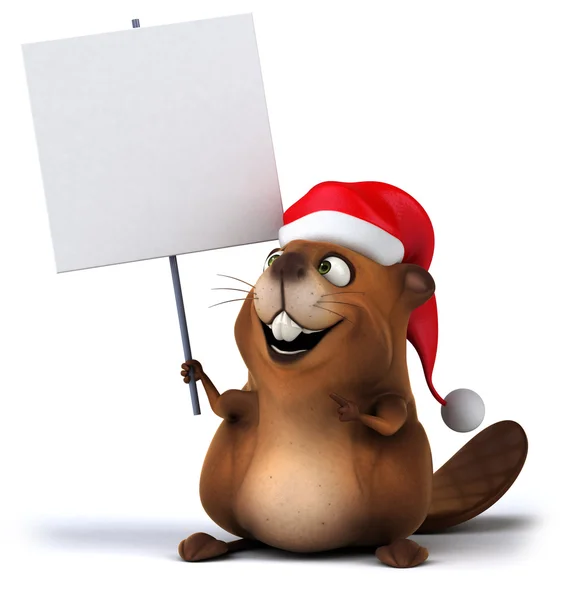 Beaver with board — Stock Photo, Image