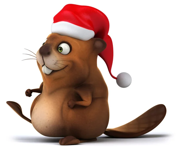 Christmas Beaver — Stock Photo, Image