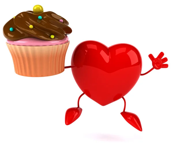 Heart with cupcake — Stock Photo, Image
