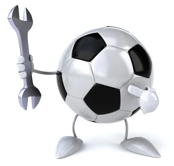 Piłka nożna z kluczem — Zdjęcie stockowe