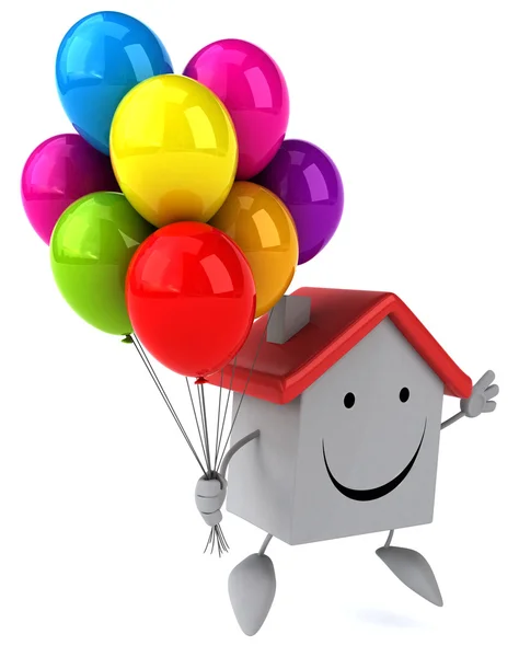 Casa con globos — Foto de Stock